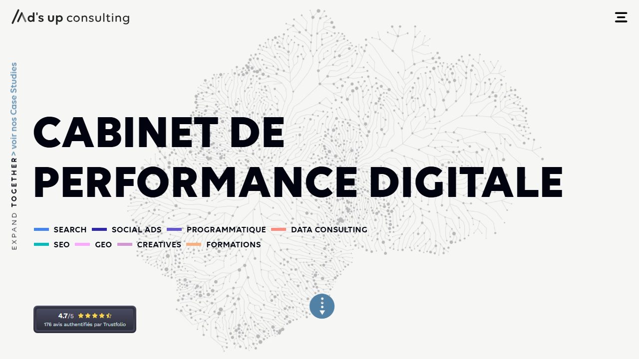Page d'accueil du site de Ads Up