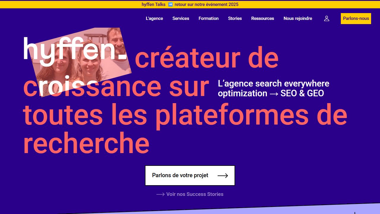 Page d'accueil du site de Hyffen