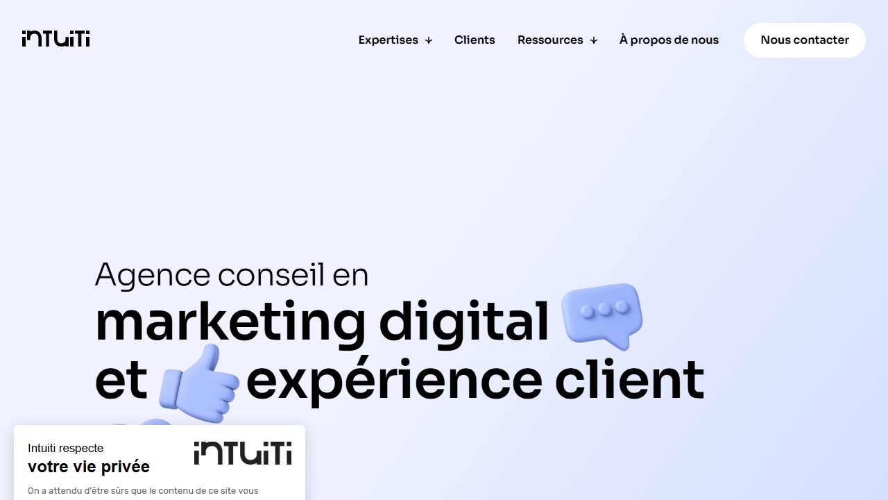 Page d'accueil du site de Intuiti