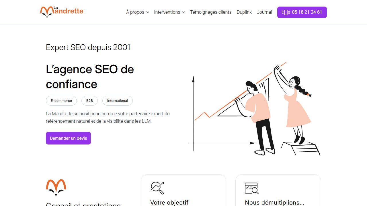 Page d'accueil du site de La Mandrette