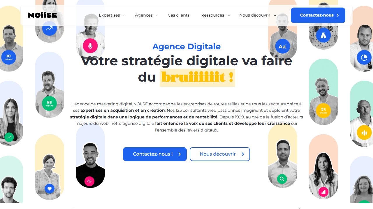 Page d'accueil du site de Noiise