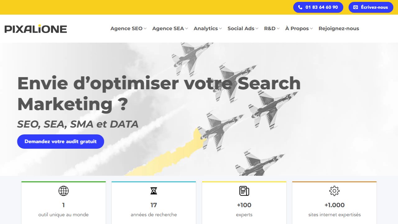 Page d'accueil du site de Pixalione