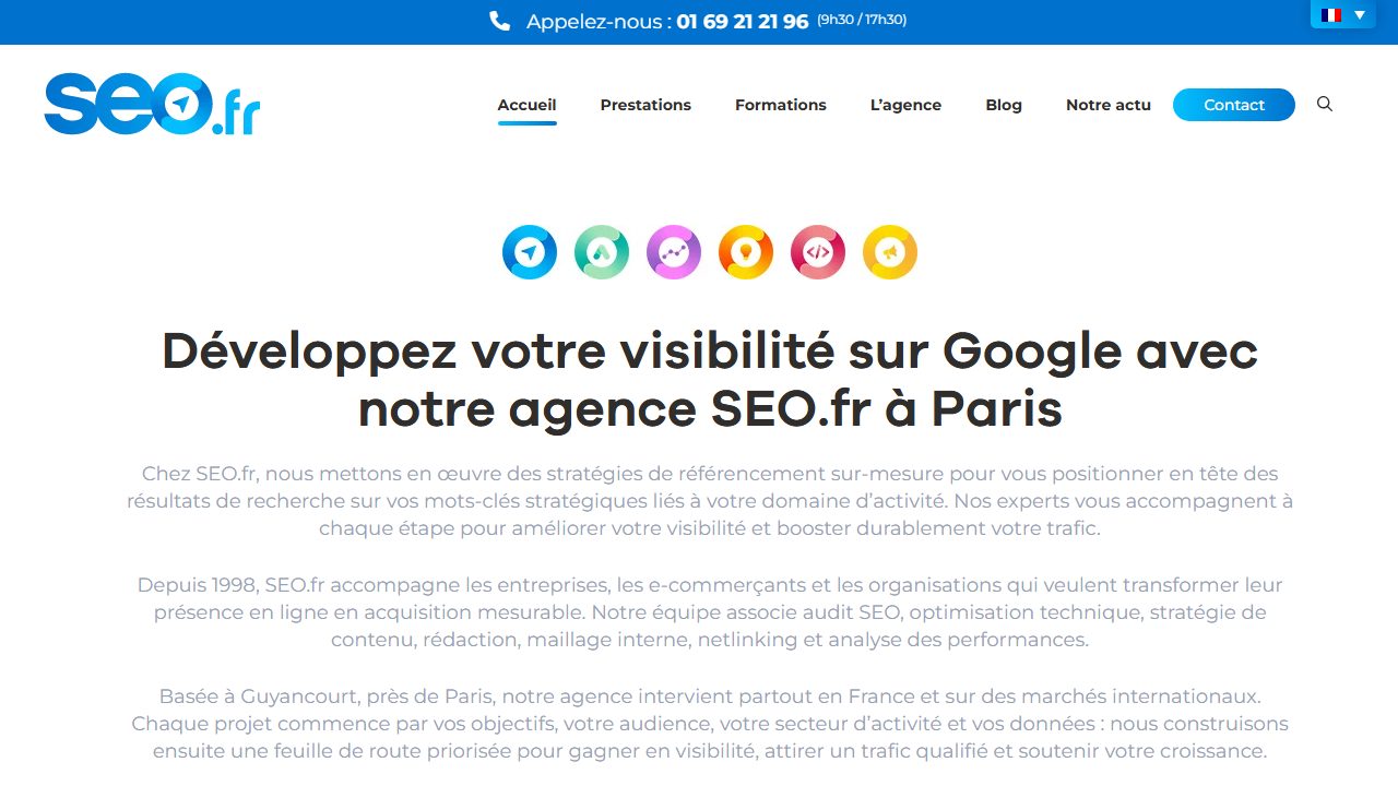 Page d'accueil du site de SEO.fr