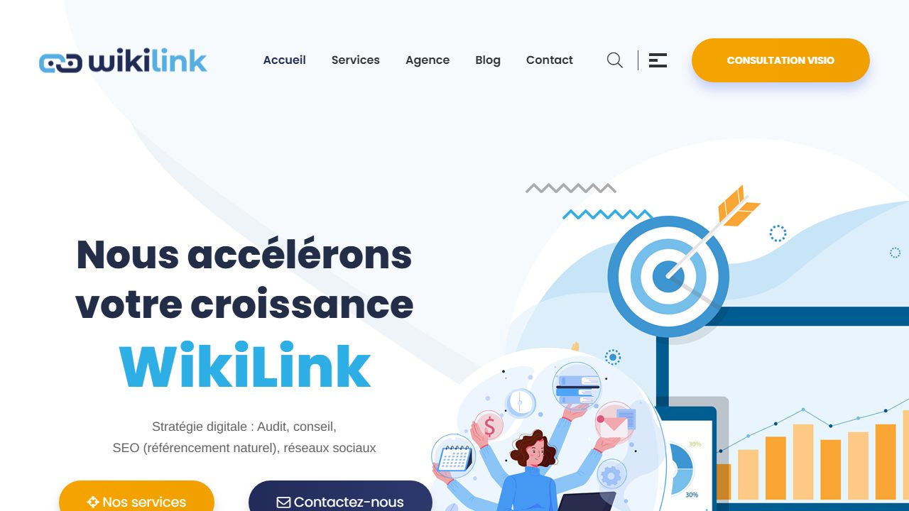 Page d'accueil du site de Wikilink