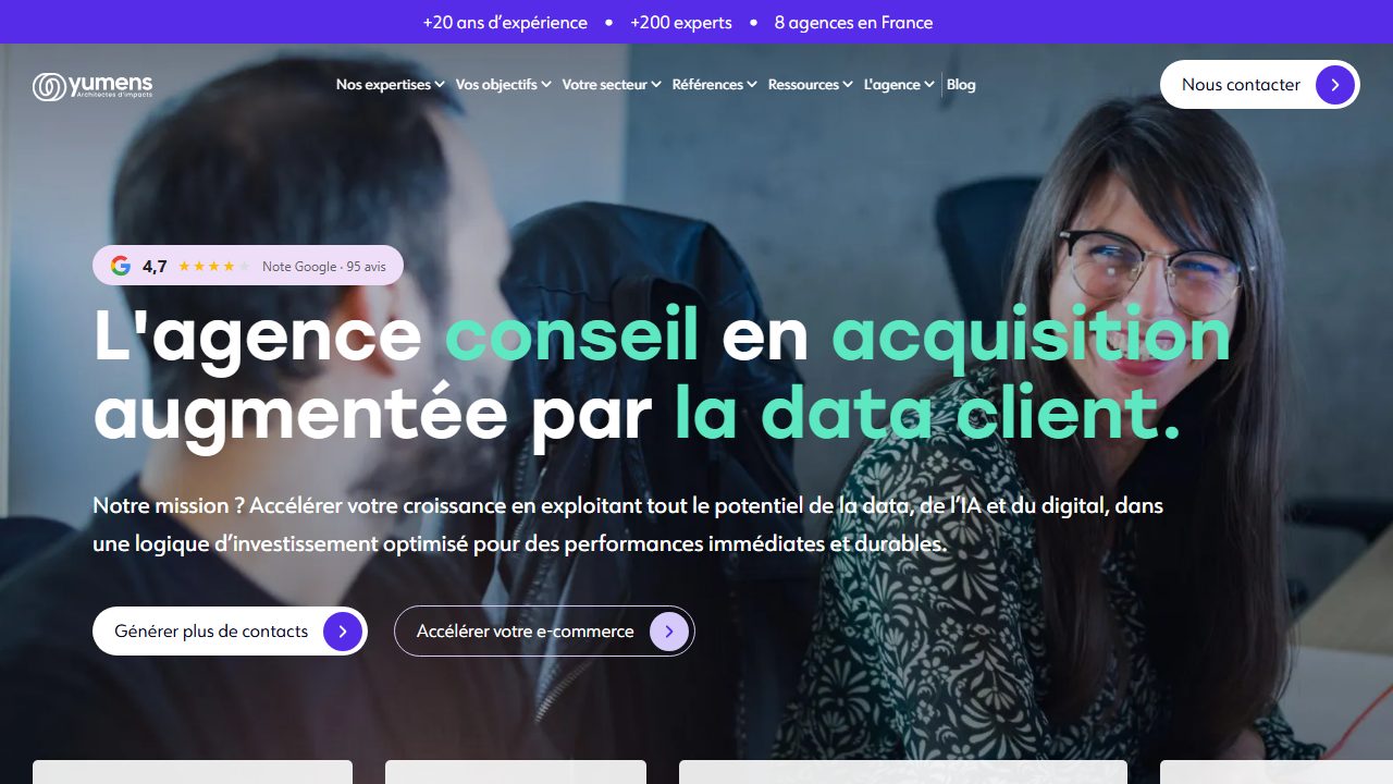 Page d'accueil du site de Yumens